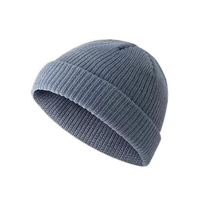 Men Women Mini Fisherman Beanie Winter Spring Hat Soft Knitted Docker Skull Cap - Orange