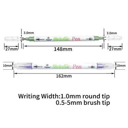 10-Color Set Double Head Shimmer Marker Pens for Albums & Doodles - 10-Colour Set