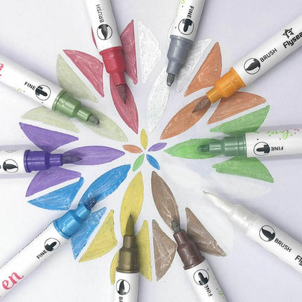 10-Color Set Double Head Shimmer Marker Pens for Albums & Doodles - 10-Colour Set