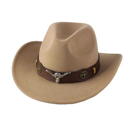 STweed Hat Ethnic Style Jazz Cap Bowler Hat Sun Hat for Men Women Summer Fashion - Brown