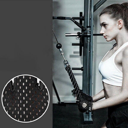 L Size Women Fitness Gym Training Gloves Half Finger Gel Weight Lifting Workout Gloves - Black