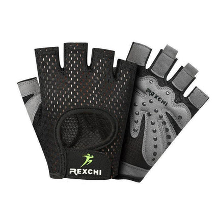 M Size Women Fitness Gym Training Gloves Half Finger Gel Weight Lifting Workout Gloves - Grey
