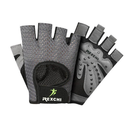 M Size Women Fitness Gym Training Gloves Half Finger Gel Weight Lifting Workout Gloves - Grey