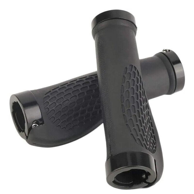 Ergonomic MTB Bike Handlebar Grips 2PCS Lock On Rubber Cycling Mountain Bicycle - Black
