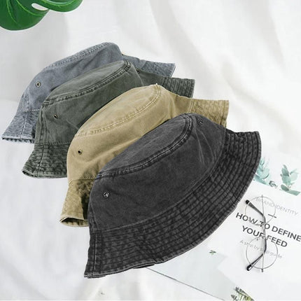 Unisex Men Women Washed Cotton Outdoor Camping Sports Bucket Hats Fisherman Hat - Pink