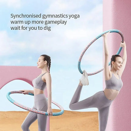Detachable Weighted Hula Hoop Fitness Equipment for Home Exercise Use - Blue Pink