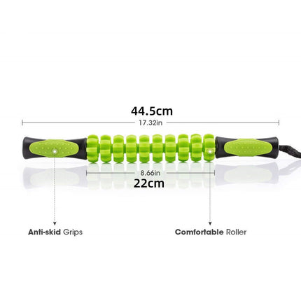 Muscle Roller Stick Full Body Fitness Massage Tool for Home and Gym Use - Black