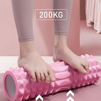 High Density EVA Foam Roller Yoga Massage Stick for Fitness - Wolf Tooth Style Purple-45cm