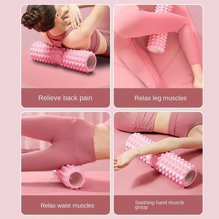 High Density EVA Foam Roller Yoga Massage Stick for Fitness - Crescent Style Pink-33cm