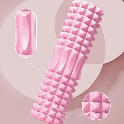High Density EVA Foam Roller Yoga Massage Stick for Fitness - Crescent Style Pink-33cm