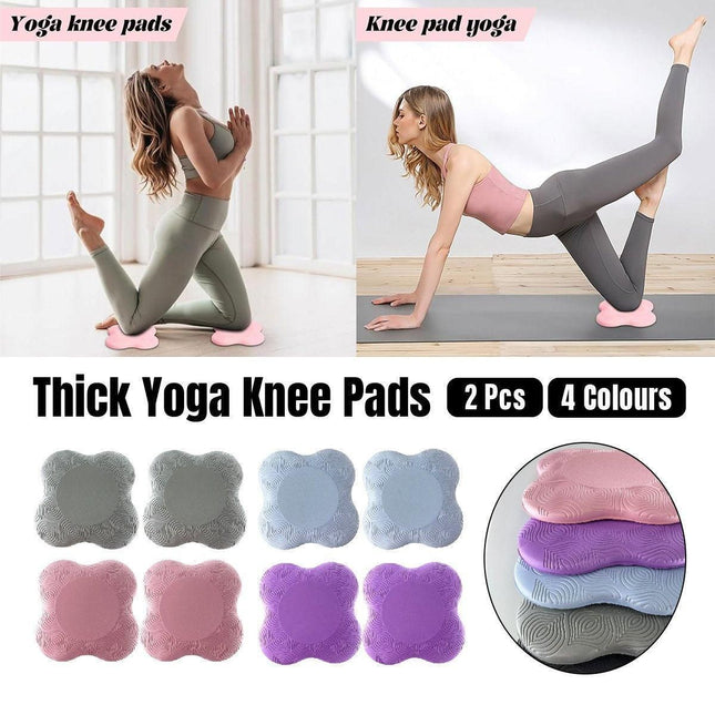 2pcs Thick Yoga Kneeling Mat Knee Cushion for Elbow Support Gym Workout Pad - Blue