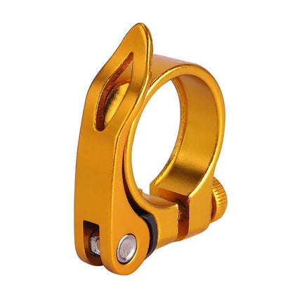 Quick Release Bicycle Seat Tube Clamp Multi Color Lever Lock Cycling Accessories - Golden-3-1