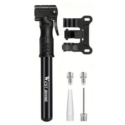 Portable Bicycle Pump Mini Inflatable Tube Pump Tire Inflator for Bike Cycling - Black