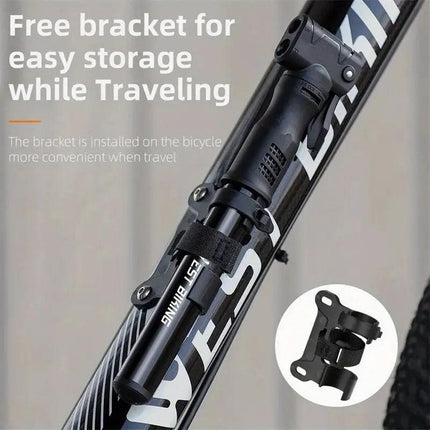 Portable Bicycle Pump Mini Inflatable Tube Pump Tire Inflator for Bike Cycling - Silver