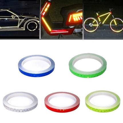 8m Reflective Tape for Bikes Cars Motorcycles Waterproof High Visibility Strip - Blue
