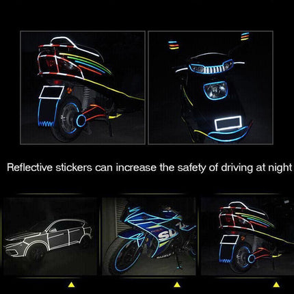 8m Reflective Tape for Bikes Cars Motorcycles Waterproof High Visibility Strip - Green