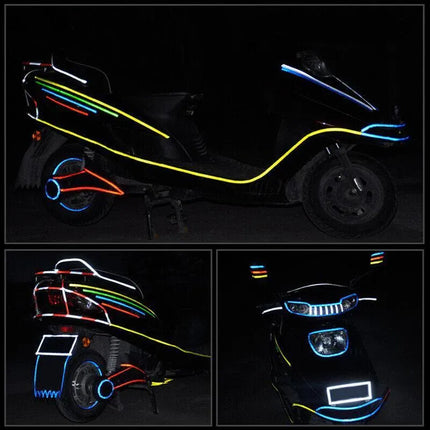 8m Reflective Tape for Bikes Cars Motorcycles Waterproof High Visibility Strip - Red