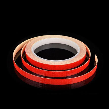 8m Reflective Tape for Bikes Cars Motorcycles Waterproof High Visibility Strip - Red