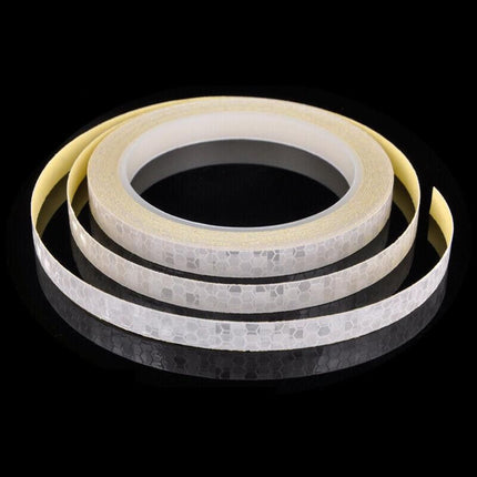 8m Reflective Tape for Bikes Cars Motorcycles Waterproof High Visibility Strip - Red-White