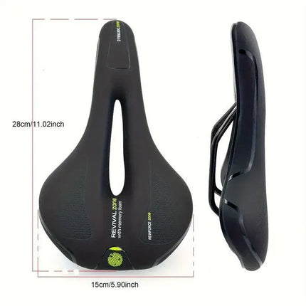 MTB Saddle Hollow Comfort Bicycle Seat Universal Cushion Soft Riding Saddle - Red