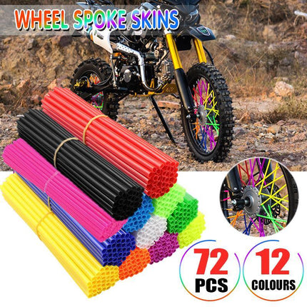 72PCS Wheel Spoke Wrap Sleeves Mountain Bike Bicycle Mtb Wraps Skins Covers - Orange