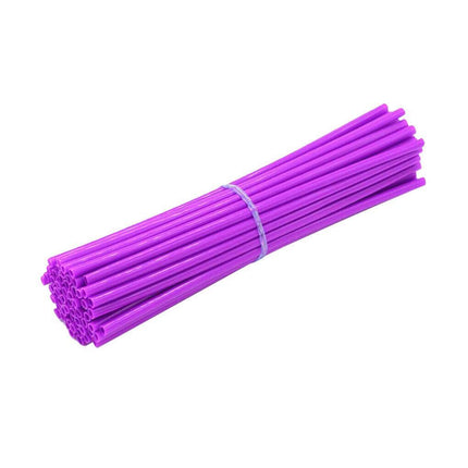 72PCS Wheel Spoke Wrap Sleeves Mountain Bike Bicycle Mtb Wraps Skins Covers - Pink