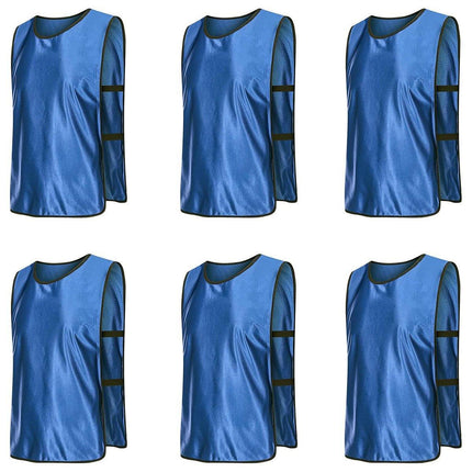 6X Sports Training Bibs Soccer Vests Group Team Bibs Basketball Cricket Football - GrassGreen-M