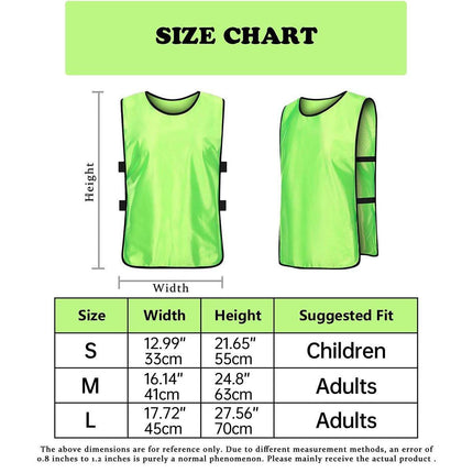 6X Sports Training Bibs Soccer Vests Group Team Bibs Basketball Cricket Football - Lake Blue-M