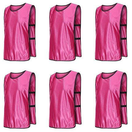 6X Sports Training Bibs Soccer Vests Group Team Bibs Basketball Cricket Football - Fluorescent Green-S