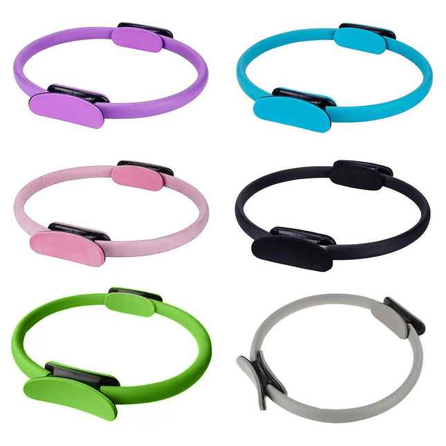 6 Colours Pilates Yoga Ring Magic Circle Fitness Equipment for Toning Slim Legs - Grey