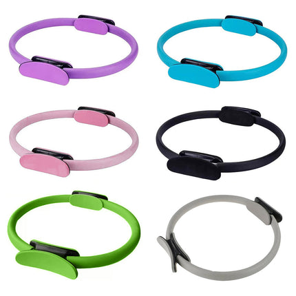 6 Colours Pilates Yoga Ring Magic Circle Fitness Equipment for Toning Slim Legs - Blue