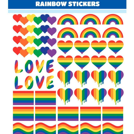 50pcs LGBT Rainbow Stickers Love Heart Funny Skateboard Laptop Vinyl Decal