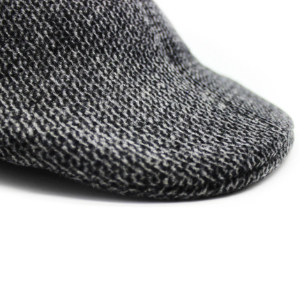 Mens Herringbone Driving Cabbie Hat Gatsby 20s Ivy Cap Flat Newsboy - Grey