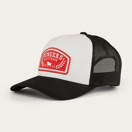 Ringers Western Wheatbelt Trucker Baseball Cap Hat in White/Red