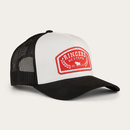 Ringers Western Wheatbelt Trucker Baseball Cap Hat in White/Red