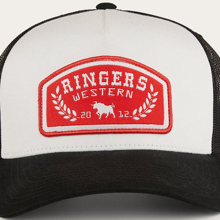 Ringers Western Wheatbelt Trucker Baseball Cap Hat in White/Red