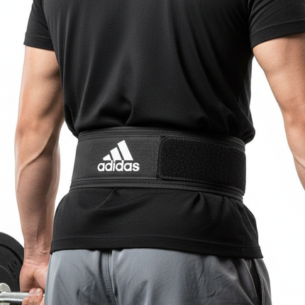 Adidas Weight Lifting Belt Back Support Gym Training Body Building Small - Black