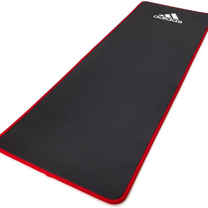 Adidas Training 10mm Exercise Floor Mat Gym Thick Yoga Fitness Judo Pilates - Black/Red