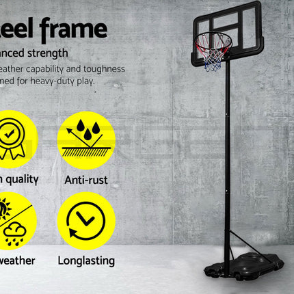 Basketball Hoop Stand System Portable Adjustable Height Ring Backboard Net Rim