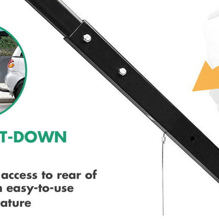 3 Bike Rack Bicycle Car Rear Carrier 2" Steel Foldable Steel Hitch Mount Towbar