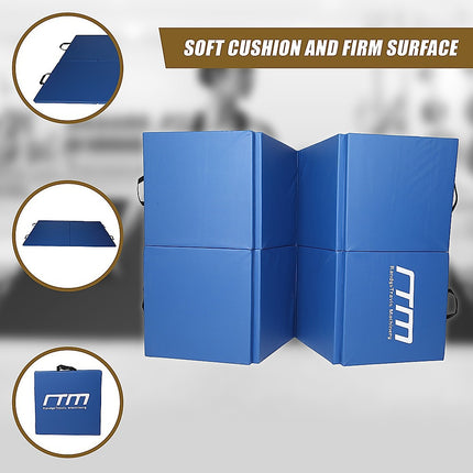 Folding Blue Exercise Mat – Gymnastics, Martial Arts, Yoga, Karate & Judo Training