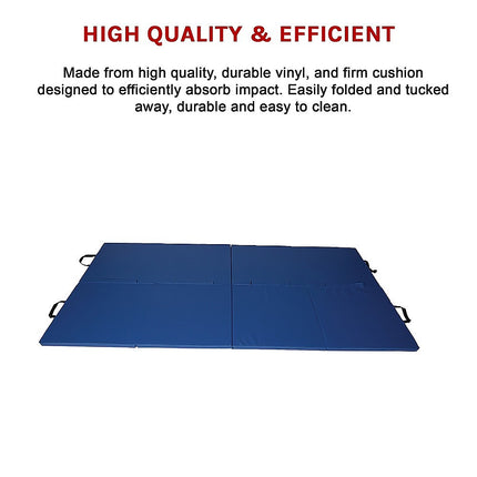 Folding Blue Exercise Mat – Gymnastics, Martial Arts, Yoga, Karate & Judo Training