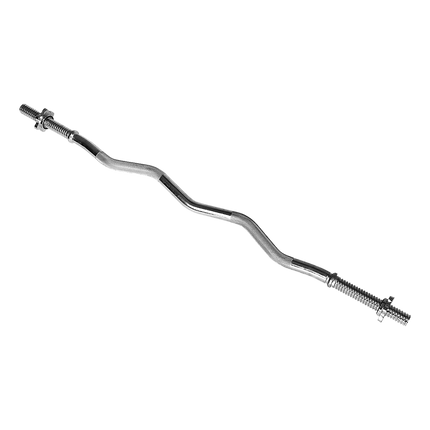 Heavy Duty EZ Curl Barbell – Weightlifting Bar with Spinlock Collars for Gym Training