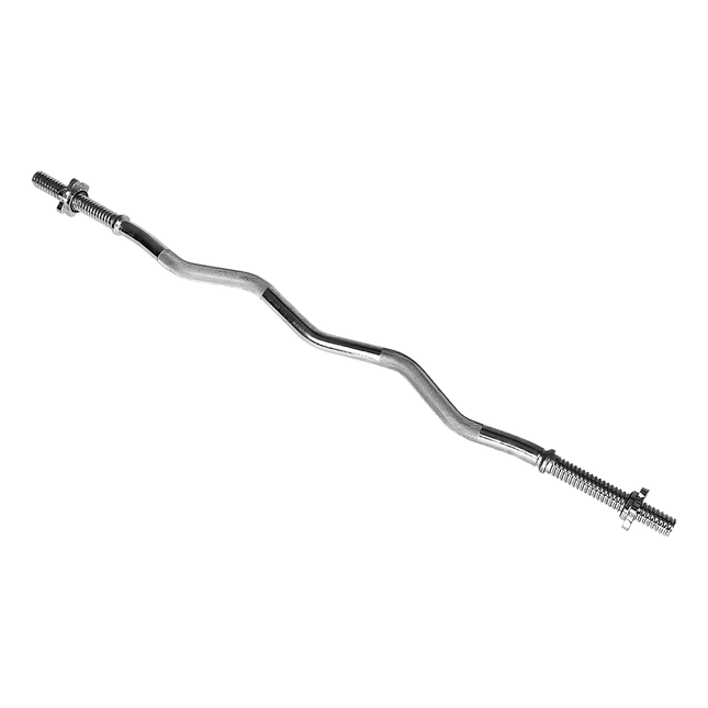 Heavy Duty EZ Curl Barbell – Weightlifting Bar with Spinlock Collars for Gym Training