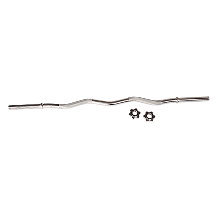Heavy Duty EZ Curl Barbell – Weightlifting Bar with Spinlock Collars for Gym Training