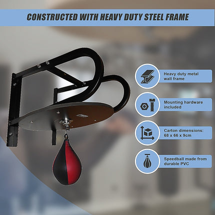 Speedball with Wall Frame – Boxing Punching Bag Training Set for Home Gym