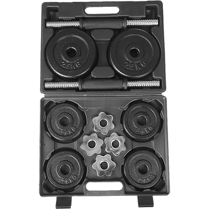 20kg Black Dumbbell Set with Carrying Case