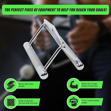 Close Grip Seated Row Handle – Triangle Cable Attachment Bar for Gym Machines