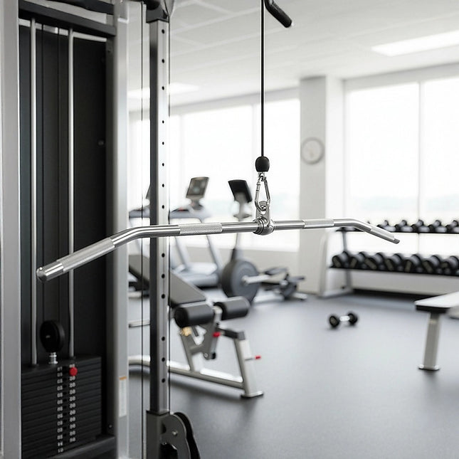 48" Lat Pulldown Bar Cable Attachment – Gym Handle for Back & Strength Training