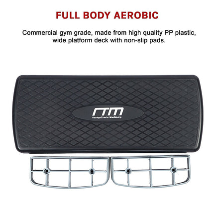 Aerobic Exercise 2-Block Bench Step – Adjustable Fitness Workout Stepper